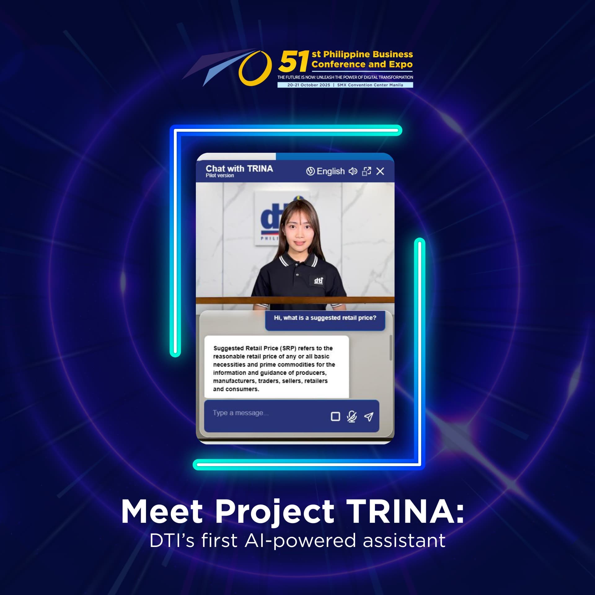 The Department of Trade and Industry (DTI) partners with Japan-based Rinna Co. Ltd. to launch Project TRINA (Trade and Industry Assistant)