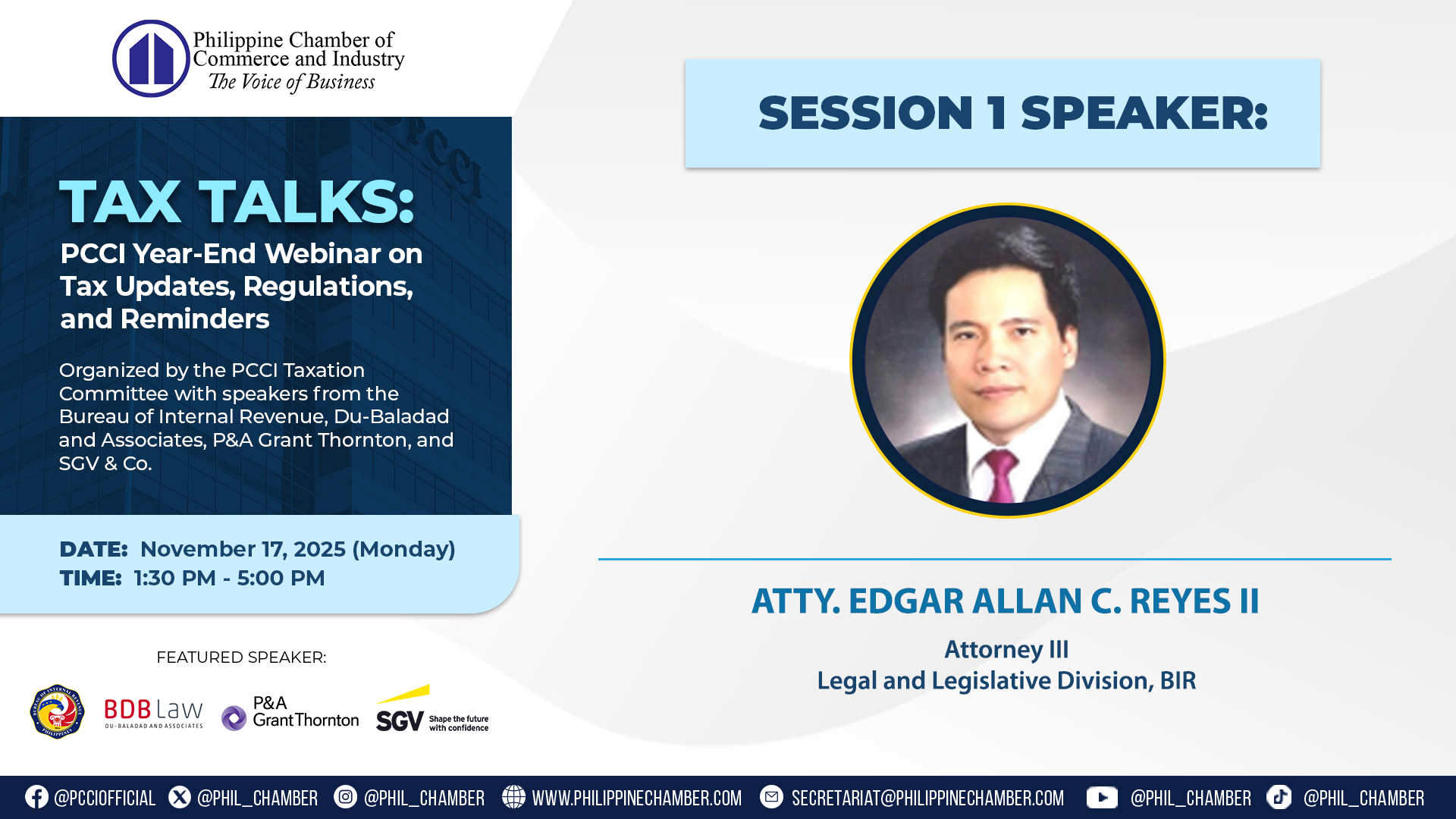 TAX TALKS: PCCI YEAR-END WEBINAR ON TAX UPDATES, REGULATIONS AND REMINDERS