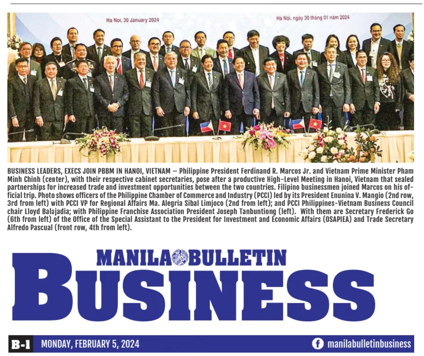 Business Leaders, Execs join PBBM in Hanoi, Vietnam