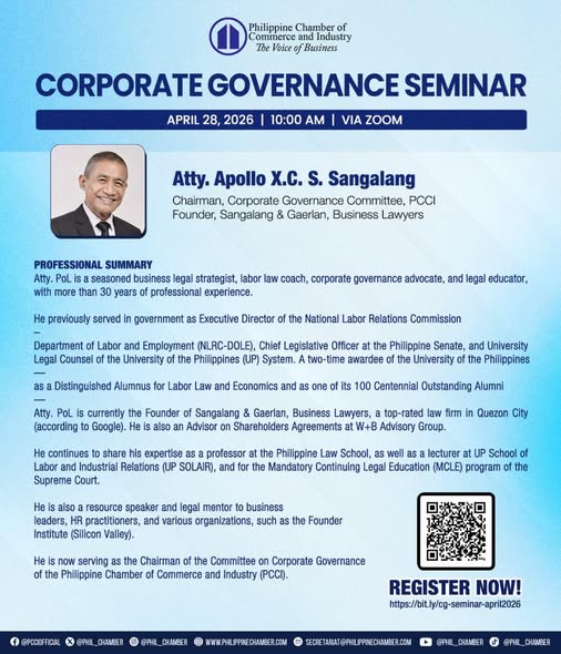 MEET THE SPEAKER: Atty. Apollo X.C.S. Sangalang (Atty. Pol)